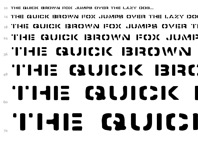 Spacedock Stencil font waterfall